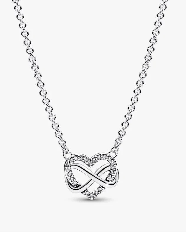 Sparkling Infinity Heart Collier Necklace