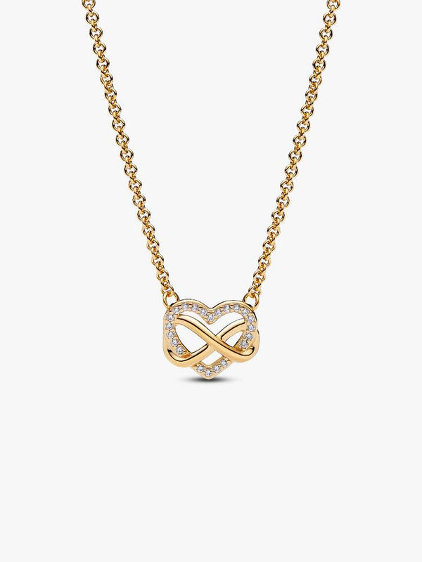 Sparkling Heart Halo Pendant Necklace