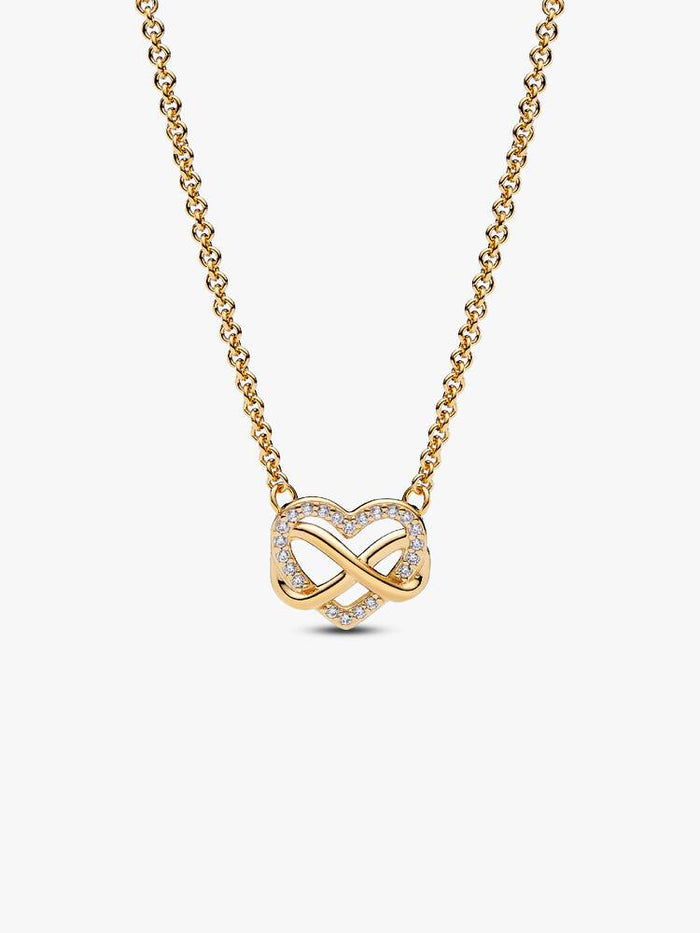 Sparkling Heart Halo Pendant Necklace