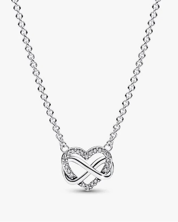 Sparkling Infinity Heart Collier Necklace
