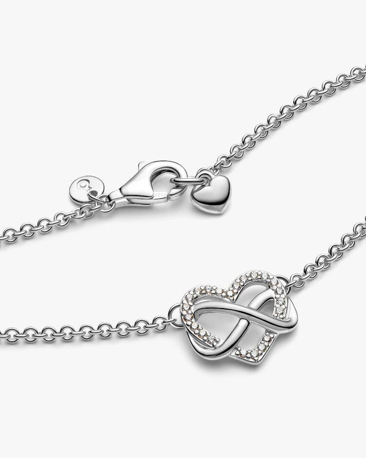 Sparkling Infinity Heart Collier Necklace