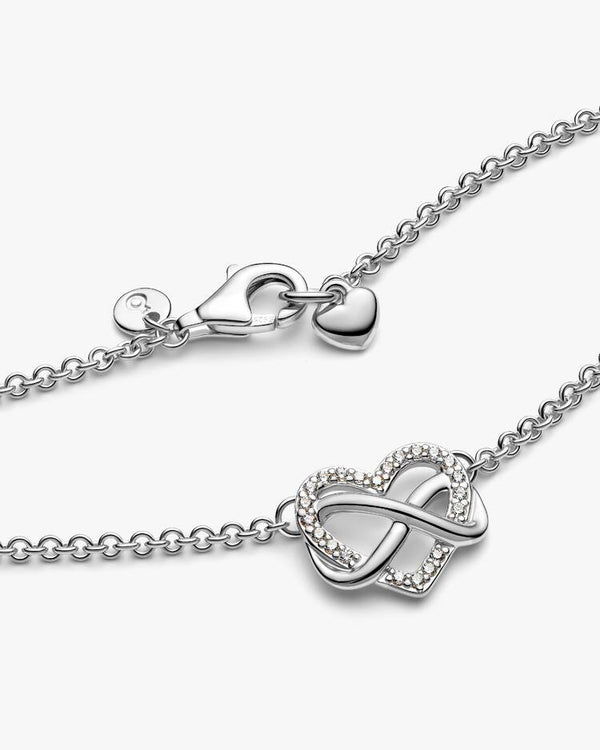 Sparkling Infinity Heart Collier Necklace