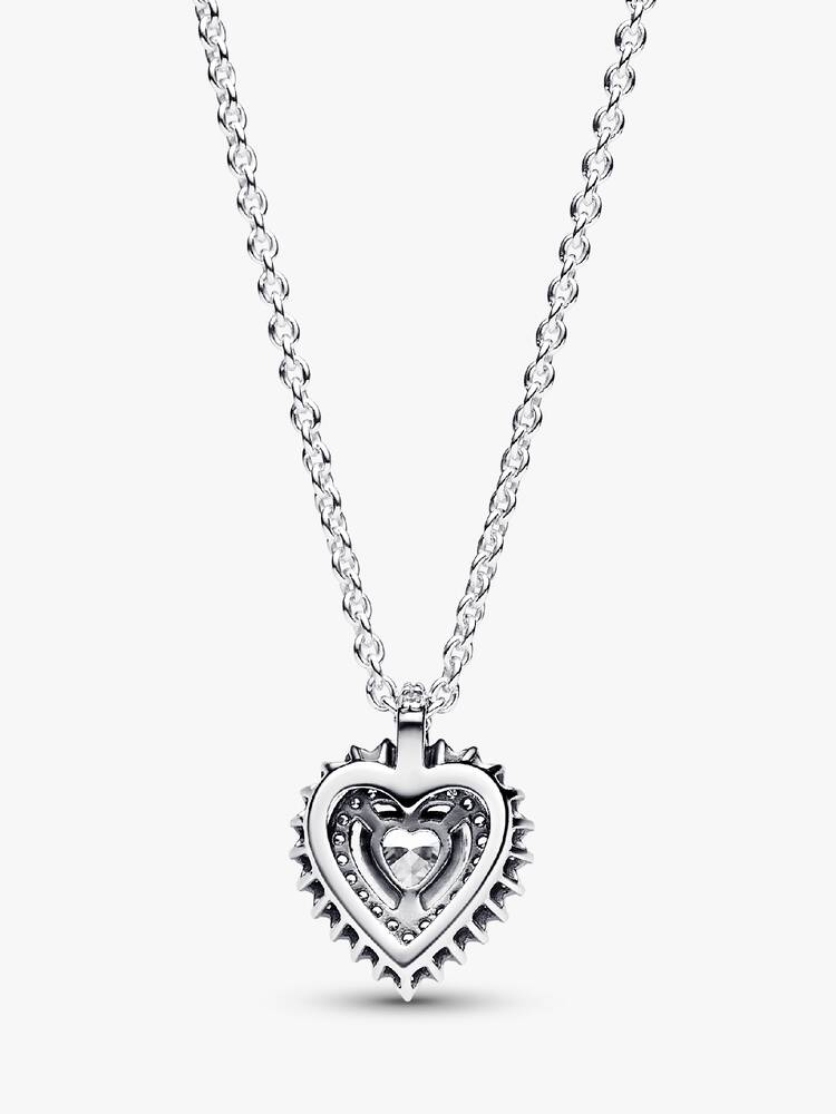 Sparkling Heart Halo Pendant Necklace